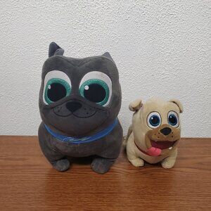 Plush Disney Puppy Dog Pals 9" Bingo and 6" Roly Stuffed Animals Lot of 2